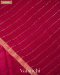 Wine Maroon Jamdani Pure Matka Tissue Silk Handloom Saree — Blouse