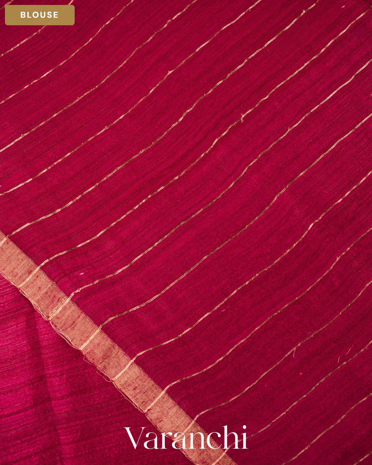 Wine Maroon Jamdani Pure Matka Tissue Silk Handloom Saree — Blouse