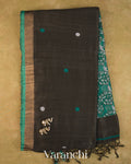 Black Pure Matka Silk Handloom Saree — Full Saree