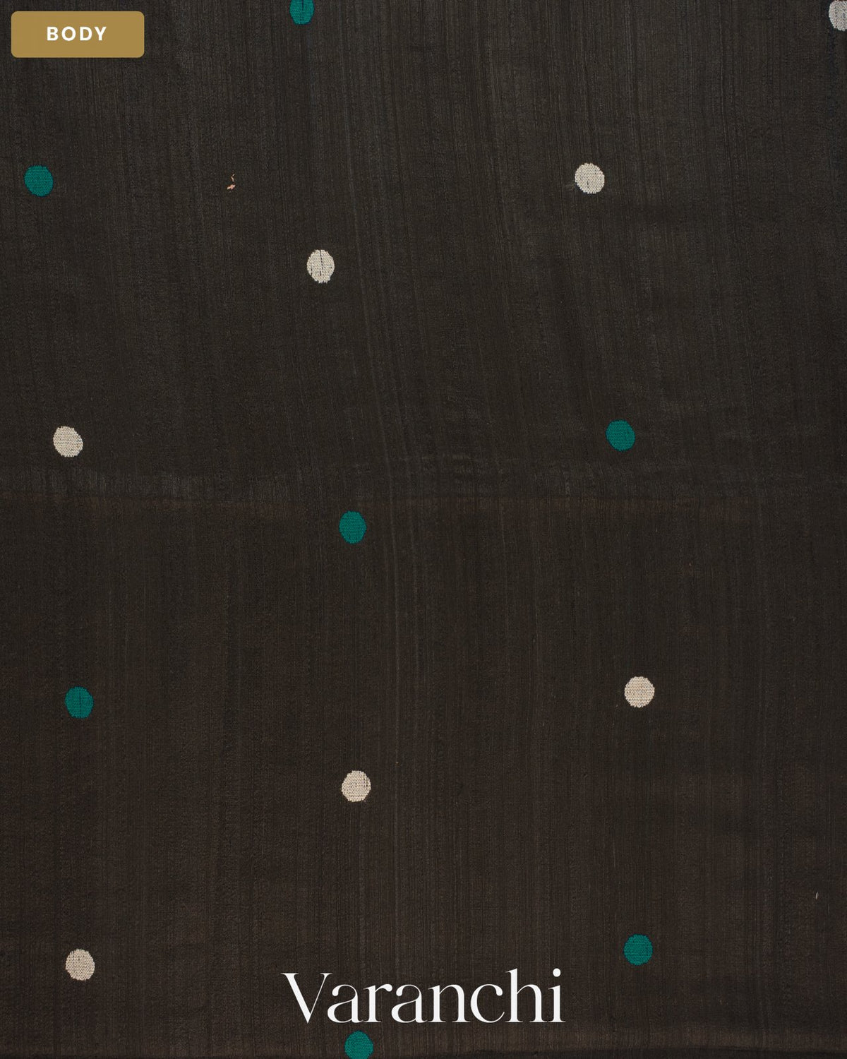 Black Pure Matka Silk Handloom Saree — Body