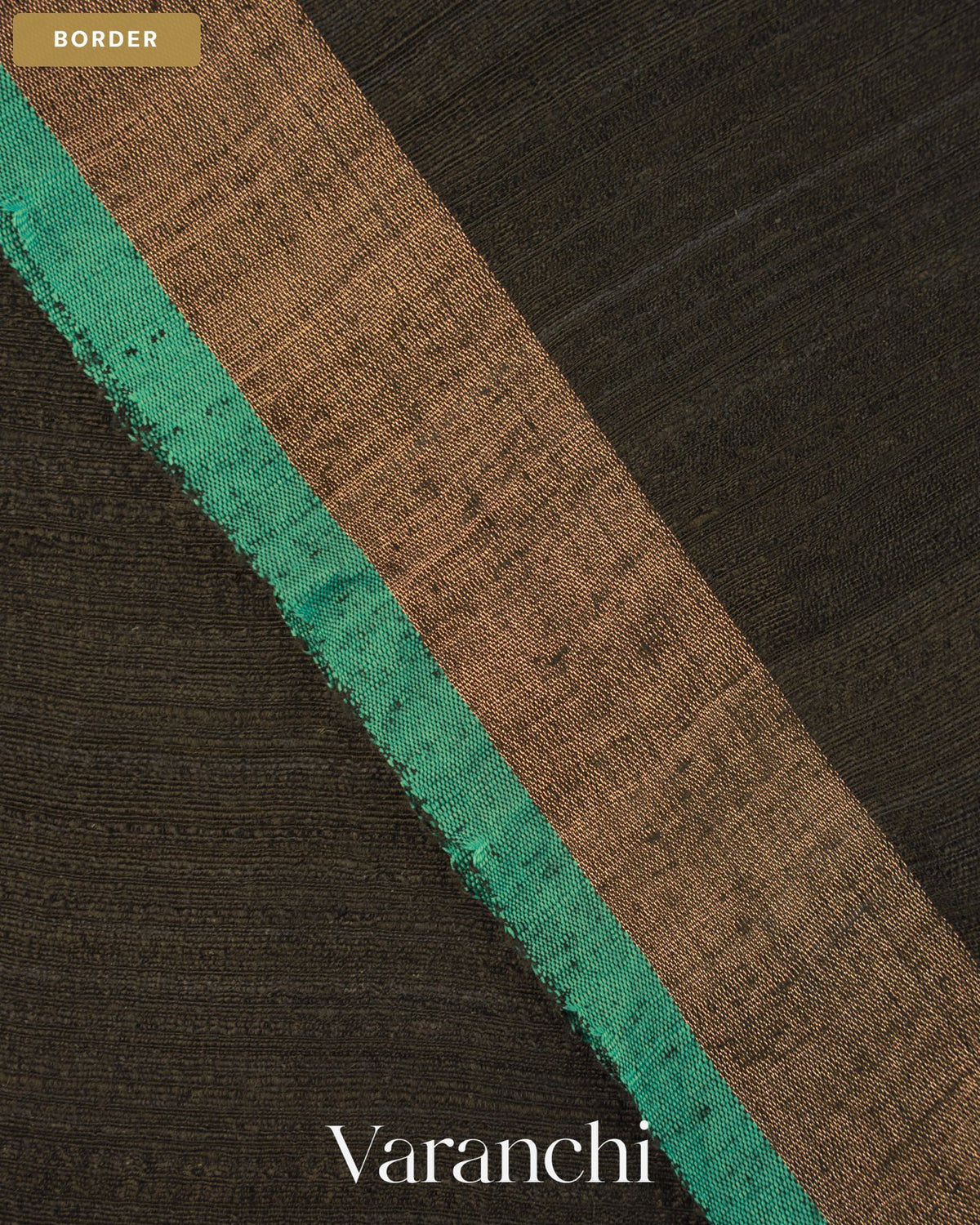 Black Pure Matka Silk Handloom Saree — Border