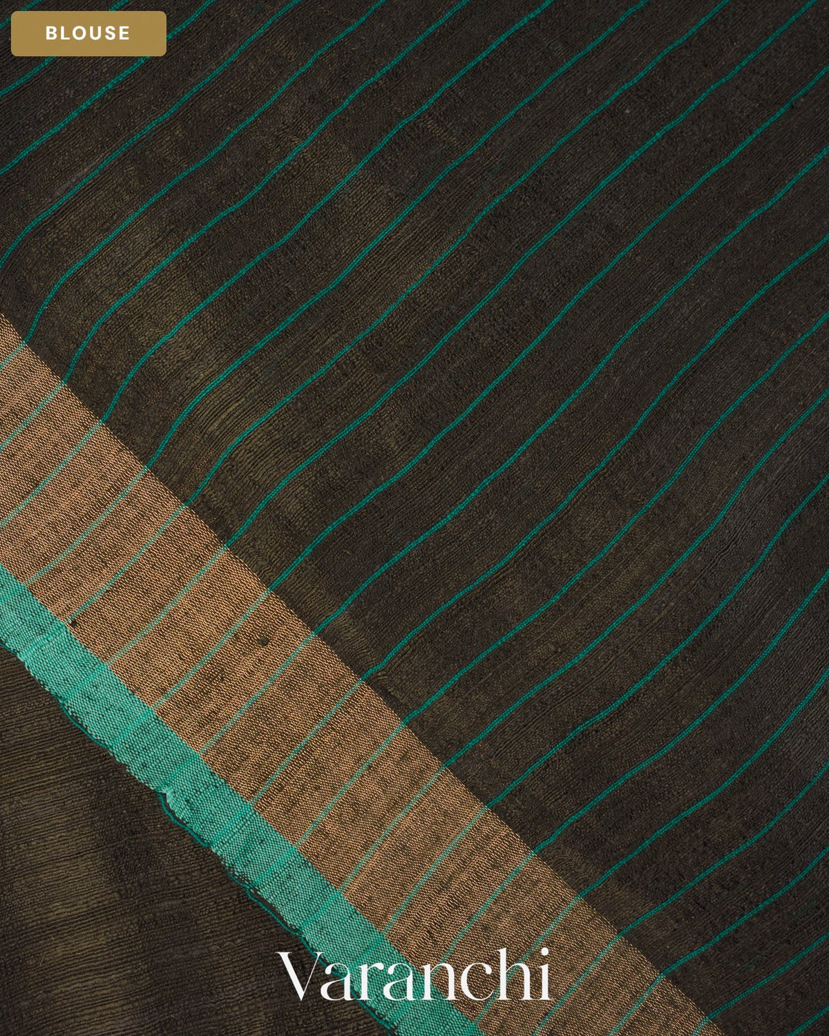 Black Pure Matka Silk Handloom Saree — Blouse