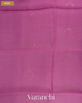 Orchid Pink Sequin Checkered Pure Muslin Silk Handloom Saree — Body