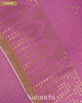 Orchid Pink Sequin Checkered Pure Muslin Silk Handloom Saree — Border
