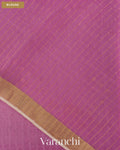 Orchid Pink Sequin Checkered Pure Muslin Silk Handloom Saree — Blouse