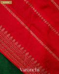 Bottle Green Pure Raw Silk Handloom Saree — Blouse