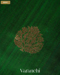 Bottle Green Pure Raw Silk Handloom Saree — Body
