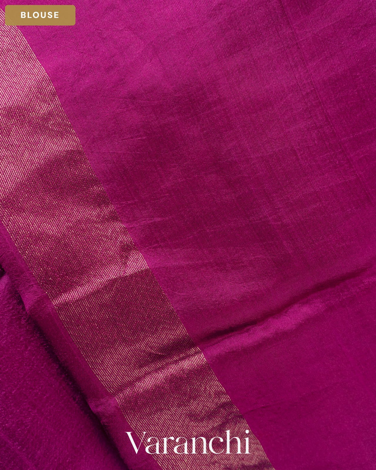 Deep Onion Pink Jamdani Pure Mulberry Silk Handloom Saree — Blouse
