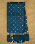 Navy Blue Pure Poona Silk Saree — Full Saree