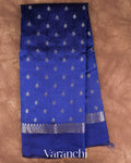Sapphire Blue Pure Poona Silk Saree — Full Saree