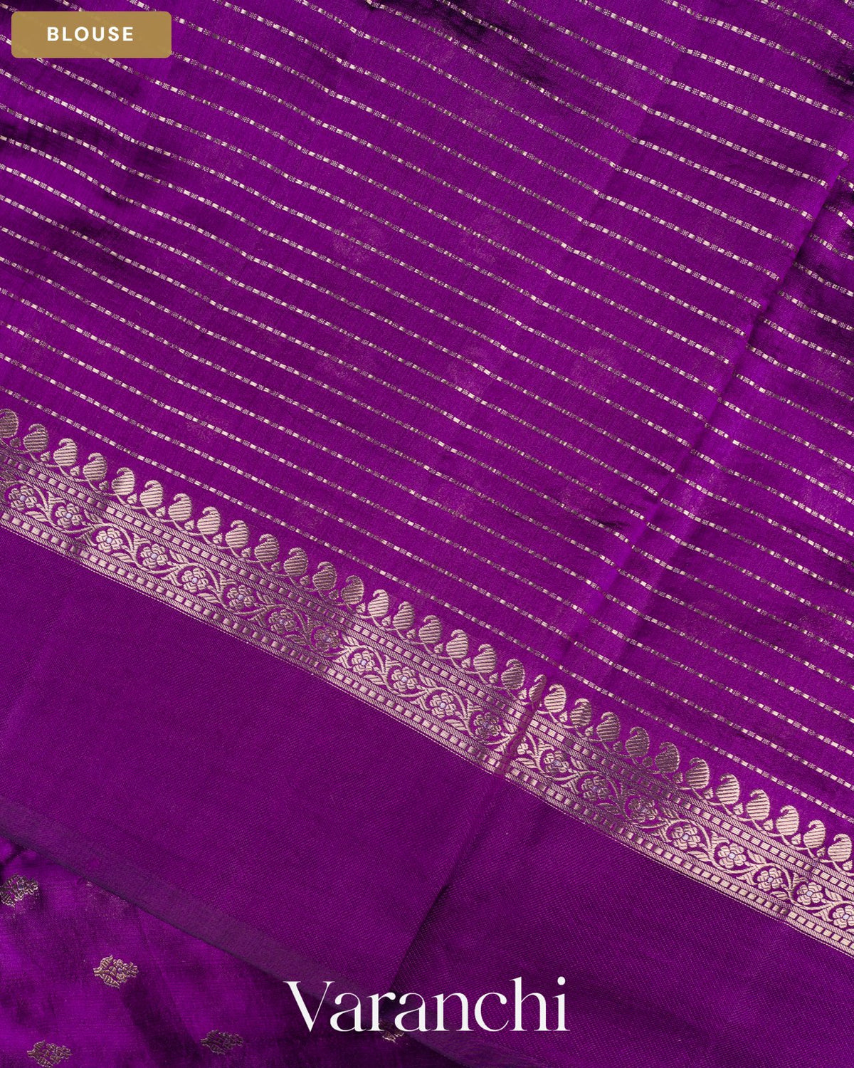 Violet Purple Pure Poona Silk Saree — Blouse