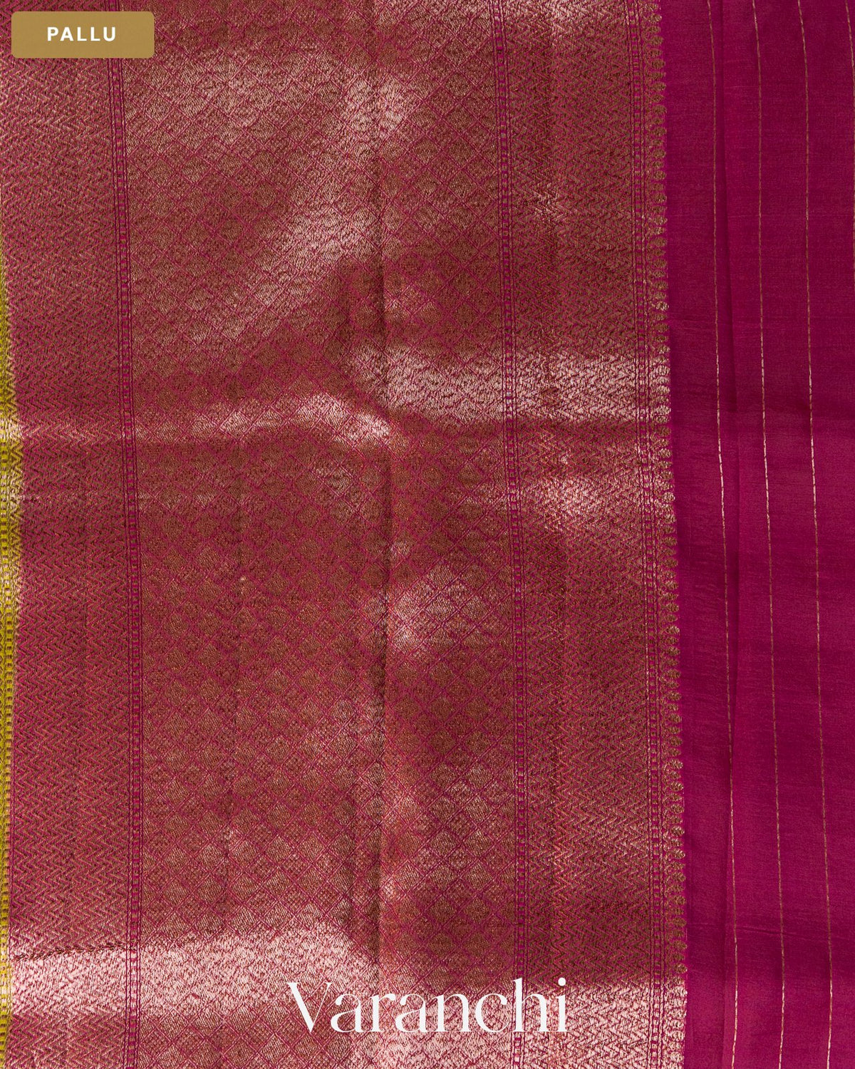 Mehendi Green Pure Kora Silk Handloom Saree — Pallu
