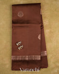Chocolate Brown Pure Poona Silk Saree — Full Saree