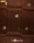 Chocolate Brown Pure Poona Silk Saree — Body