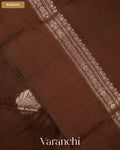 Chocolate Brown Pure Poona Silk Saree — Border
