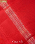 Bright Red Pure Poona Silk Saree — Border