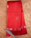Bright Red Pure Poona Silk Saree — Full Saree