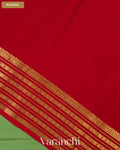 Pista Green Pure Mysore Crepe Silk Saree — Blouse