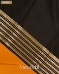 Mustard Yellow Pure Mysore Crepe Silk Saree — Blouse