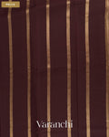 Coffee Brown Checkered Pure Mysore Crepe Silk Saree — Pallu