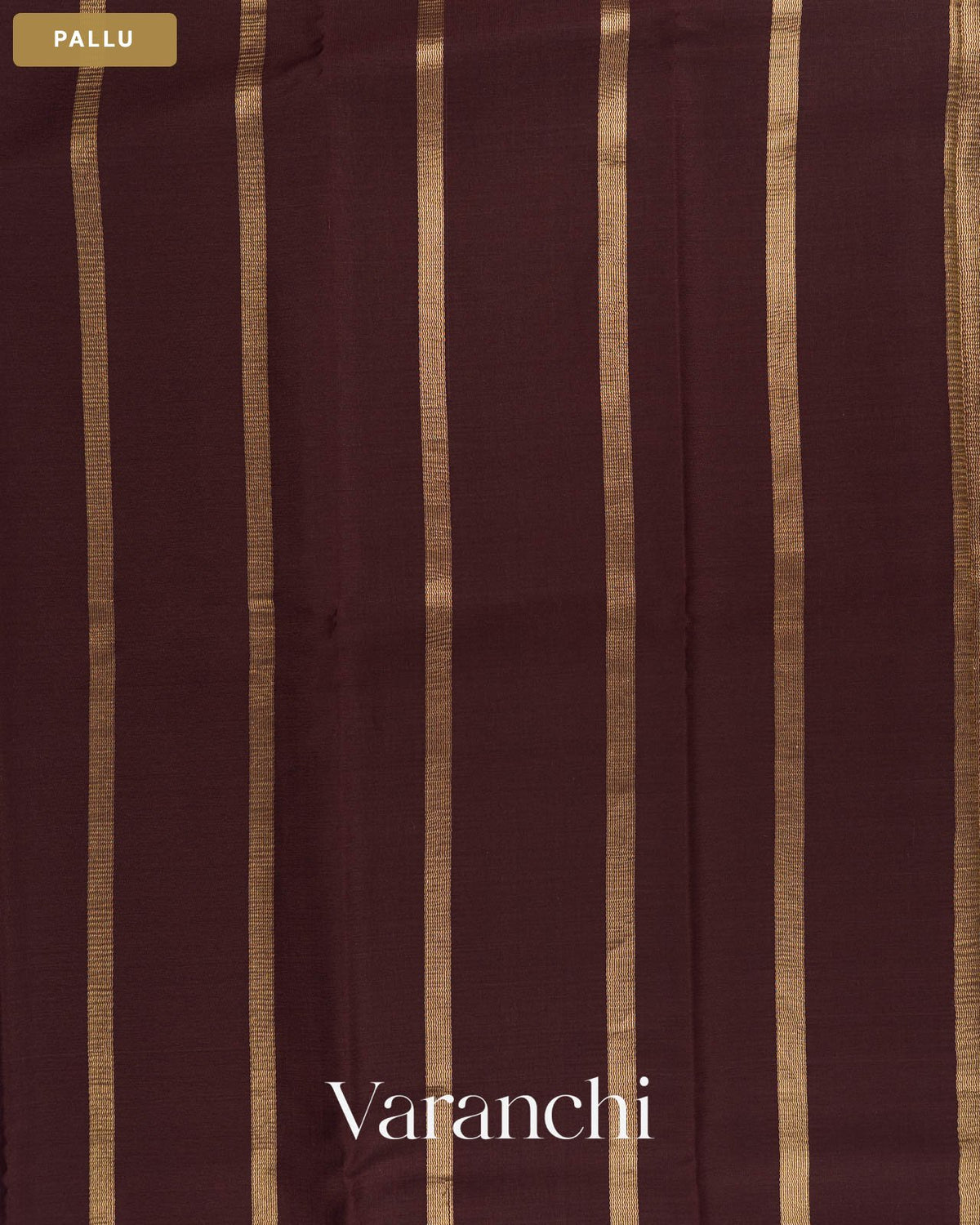 Coffee Brown Checkered Pure Mysore Crepe Silk Saree — Pallu