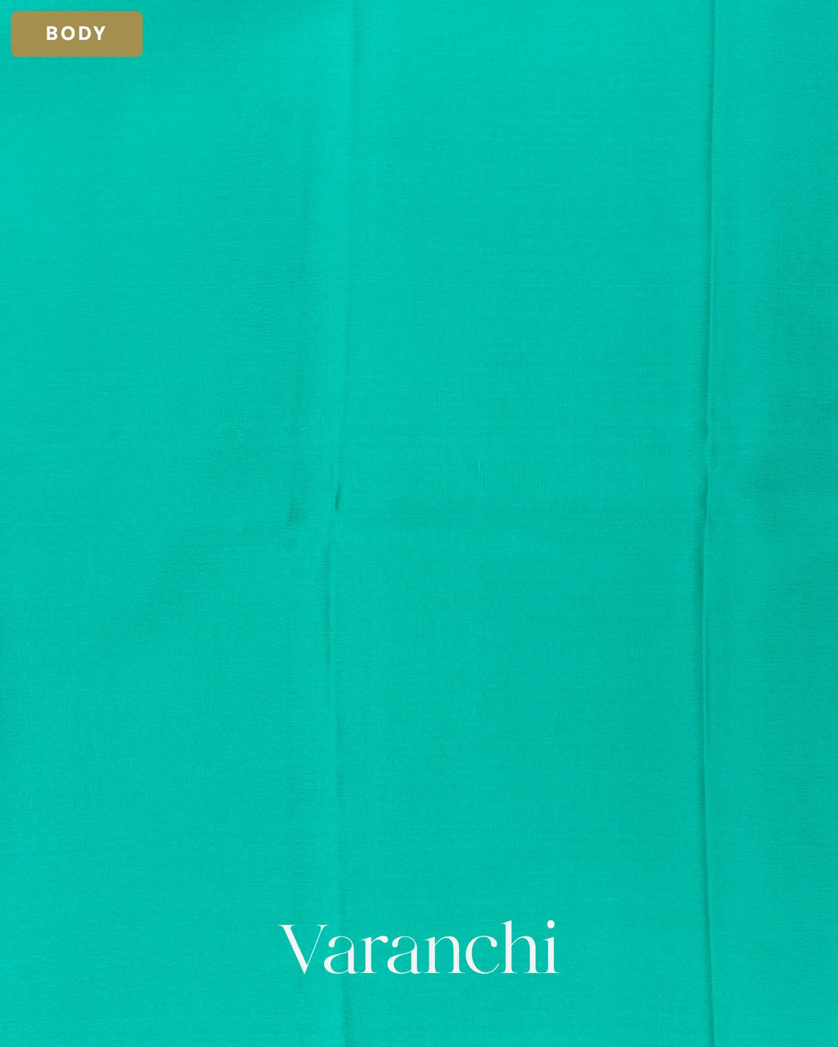 Turquoise Blue Pure Mysore Crepe Silk Saree — Body