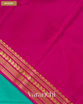 Turquoise Blue Pure Mysore Crepe Silk Saree — Blouse
