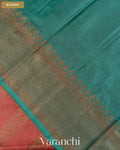 Onion Pink Lehariya Pure Tussar Silk Saree — Blouse