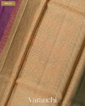 Violet Purple Pure Tussar Silk Saree — Pallu