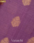 Violet Purple Pure Tussar Silk Saree — Body