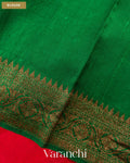 Chilly Red Lehariya Pure Raw Silk Handloom Saree — Blouse