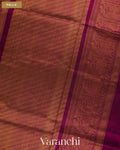 Wine Pure Kanchipuram Silk Cotton Handloom Saree — Pallu