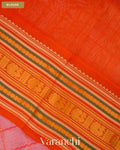 Blush Pink Checkered Pure Kanchipuram Silk Cotton Handloom Saree — Blouse