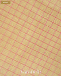 Ivory Checkered Pure Kanchipuram Silk Cotton Handloom Saree — Body