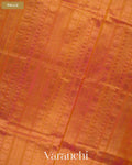 Deep Magenta Checkered Pure Kanchipuram Silk Cotton Handloom Saree — Pallu