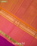 Deep Magenta Checkered Pure Kanchipuram Silk Cotton Handloom Saree — Blouse