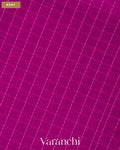 Deep Magenta Checkered Pure Kanchipuram Silk Cotton Handloom Saree — Body