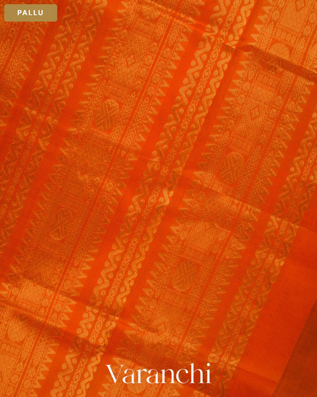 Bottle Green Checkered Pure Kanchipuram Silk Cotton Handloom Saree — Pallu