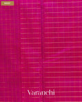 Magenta Checks Pure Kanchipuram Silk Cotton Handloom Saree — Body