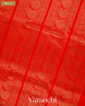 Sea Green Pure Kanchipuram Silk Cotton Handloom Saree — Pallu