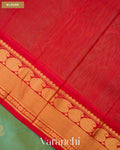 Sea Green Pure Kanchipuram Silk Cotton Handloom Saree — Blouse