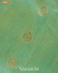 Sea Green Pure Kanchipuram Silk Cotton Handloom Saree — Body