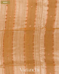 Beige Pure Matka Silk with Pure Muslin Striped Handloom Saree — Body