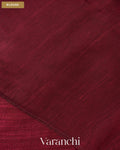 Burgundy Jamdani Pure Matka Tissue Silk Handloom Saree — Blouse