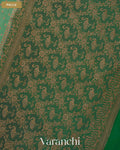 Aqua Blue Pure Crepe Silk Handloom Saree — Pallu