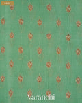 Aqua Blue Pure Crepe Silk Handloom Saree — Body