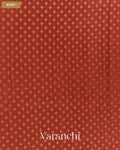 Rust Orange Pure Crepe Silk Handloom Saree — Body