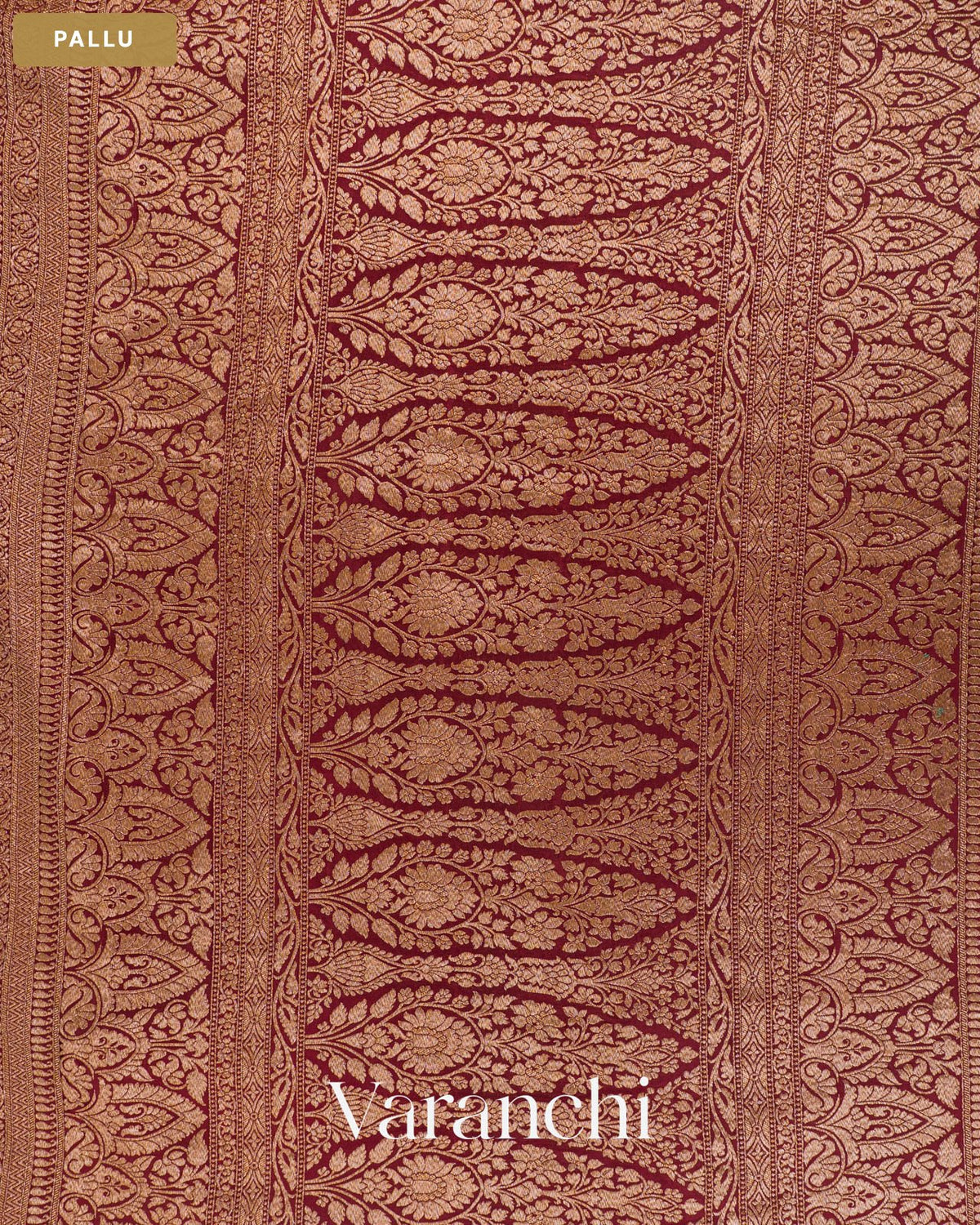 Rust Orange Pure Crepe Silk Handloom Saree — Pallu