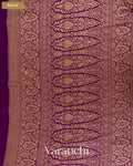 Dusty Blue Butta Pure Crepe Silk Handloom Saree — Pallu