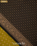 Olive Green Pure Crepe Silk Handloom Saree — Blouse
